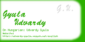 gyula udvardy business card